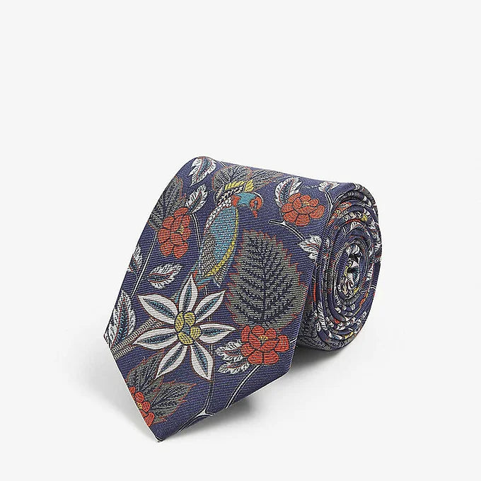 Ted Baker Pidgion Floral Slim Print Silk Tie