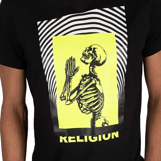 Religion Men's Praying Skeleton T-Shirt Electro