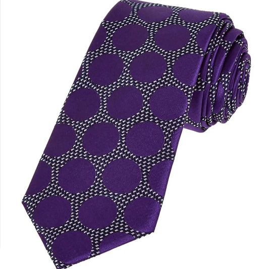 Ted Baker Purple Polka Dot Woven Silk Tie