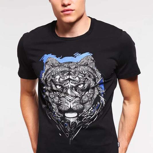 Just Cavalli Black Tiger Logo T-Shirt