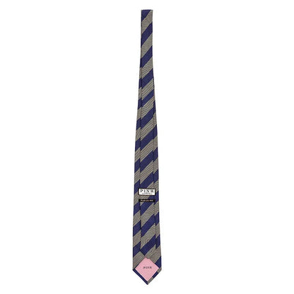 Thomas Pink Sandby Stripe Woven Silk Tie - Navy/Neutral