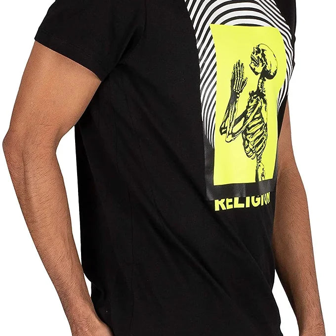 Religion Men's Praying Skeleton T-Shirt Electro