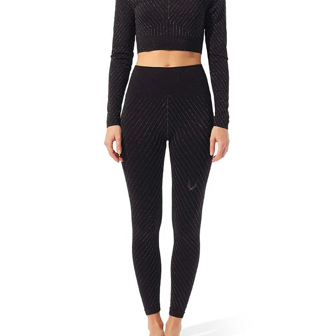 Lucas Hugh Technical Knit Stardust Leggings in Black