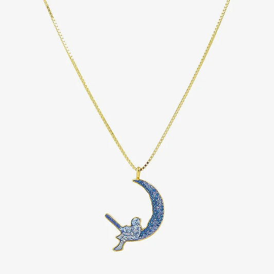 The Dan Life Moon 14ct Gold-Plated Sterling Silver Necklace