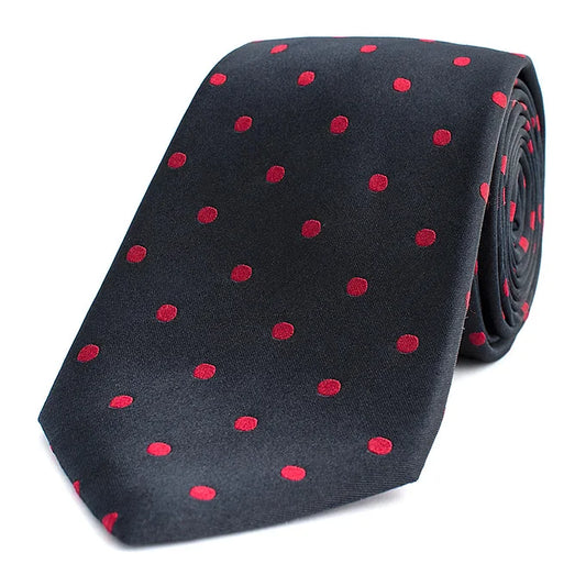 Thomas Pink Barton Spot Woven Silk Tie, Navy/Red