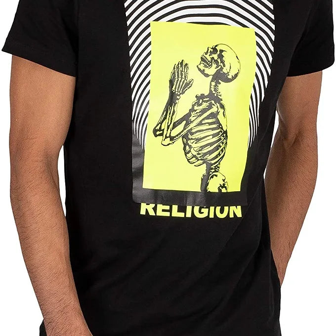 Religion Men's Praying Skeleton T-Shirt Electro