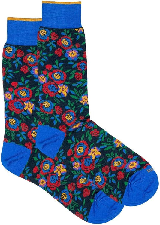 DUCHAMP London Roda Floral Sock Navy