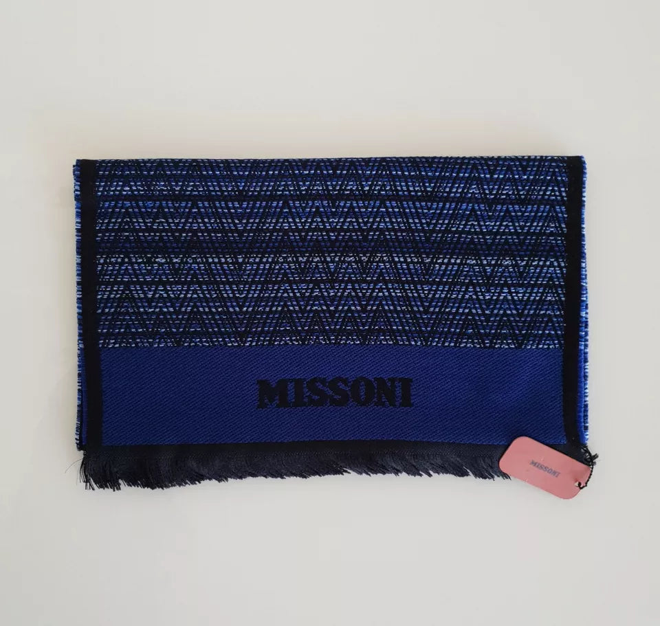 Missoni Blue Wool Scarf