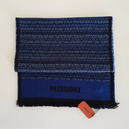 Missoni Blue Wool Scarf